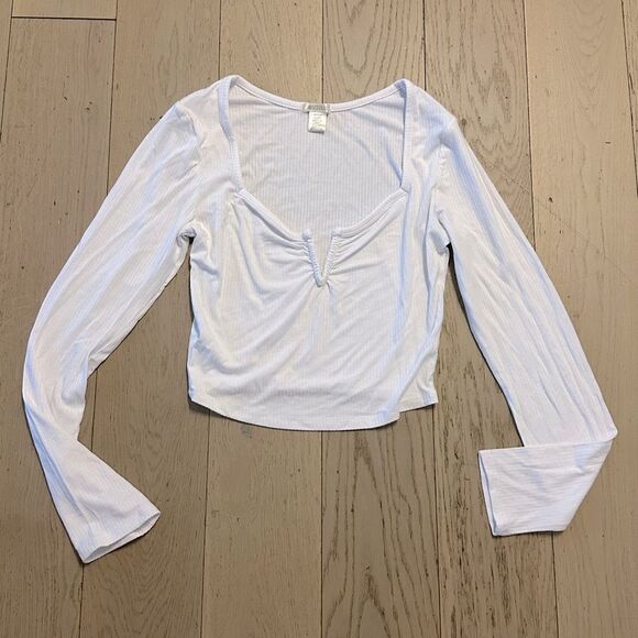 Anaya Ribbed Top - White/ NWOT - Picture 4 of 5